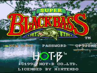 Super Black Bass title screen for Super Nintendo